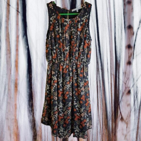 Collective Concepts small flowy sleeveless polyester brown floral woman's dress - Picture 1 of 1